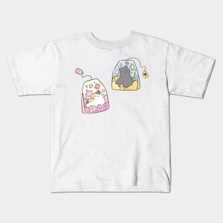 tea bag cats Kids T-Shirt